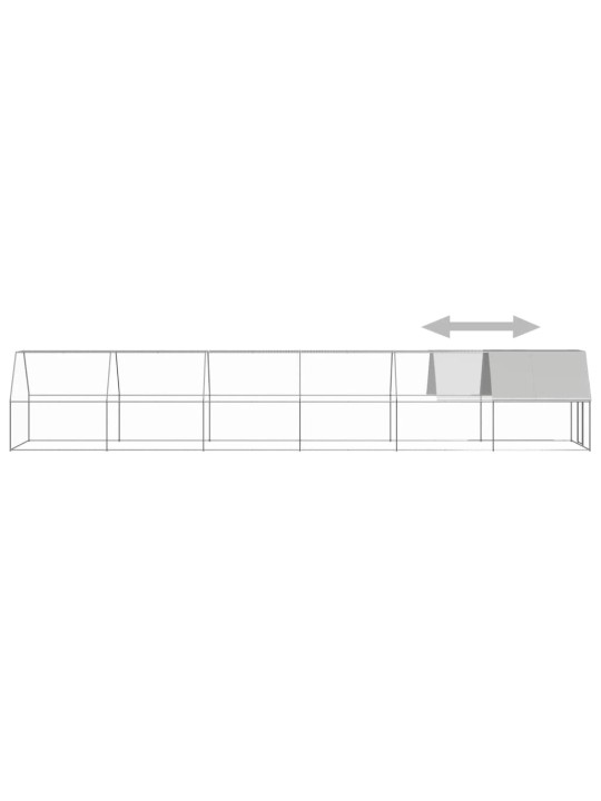 Ulkotilan kanahäkki 2x12x2 m galvanoitu teräs