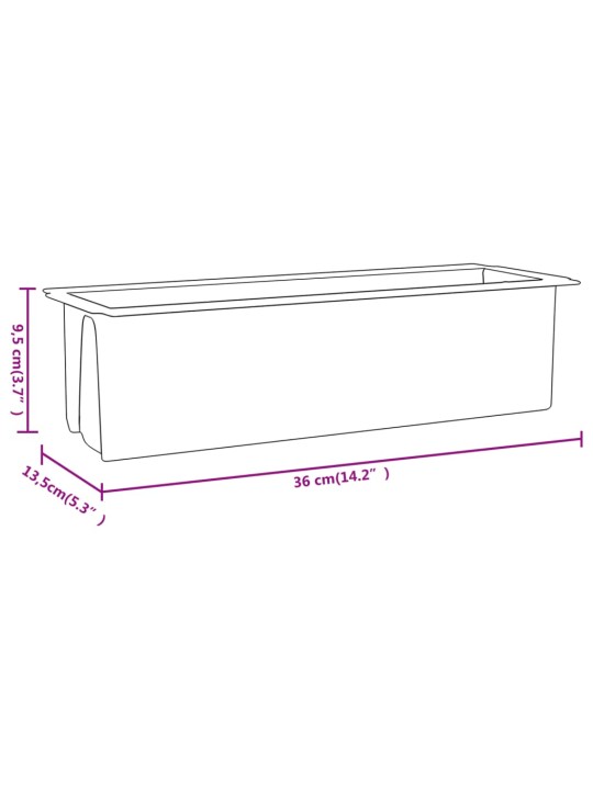 Kukkalaatikot eurolavoille 12 kpl harmaa 36x13,5x9,5 cm PP