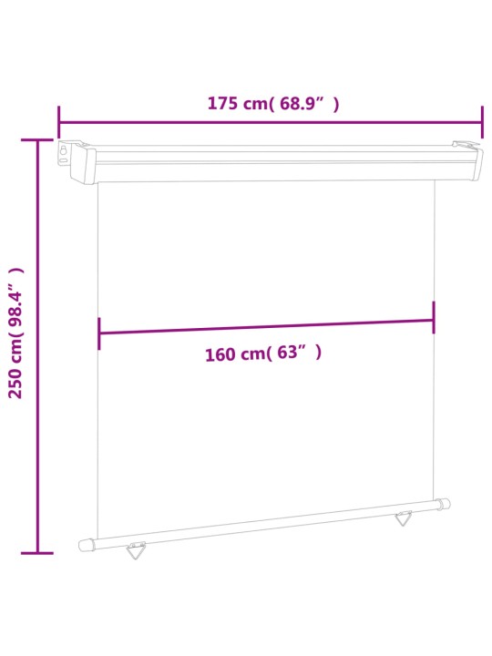 Parvekkeen sivumarkiisi 175x250 cm punainen