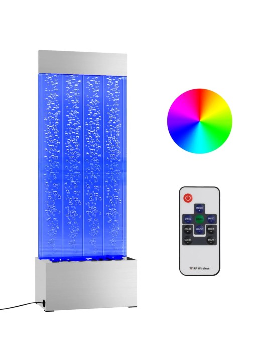 Kuplapylväs RGB LED-valoilla ruostumaton teräs/akryyli 110 cm