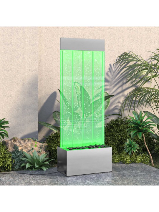 Kuplapylväs RGB LED-valoilla ruostumaton teräs/akryyli 110 cm