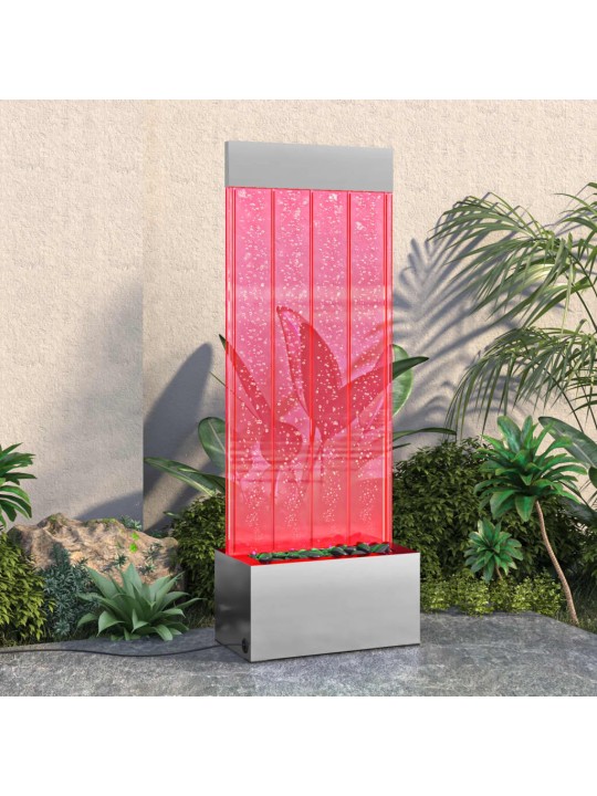 Kuplapylväs RGB LED-valoilla ruostumaton teräs/akryyli 110 cm