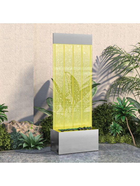 Kuplapylväs RGB LED-valoilla ruostumaton teräs/akryyli 110 cm