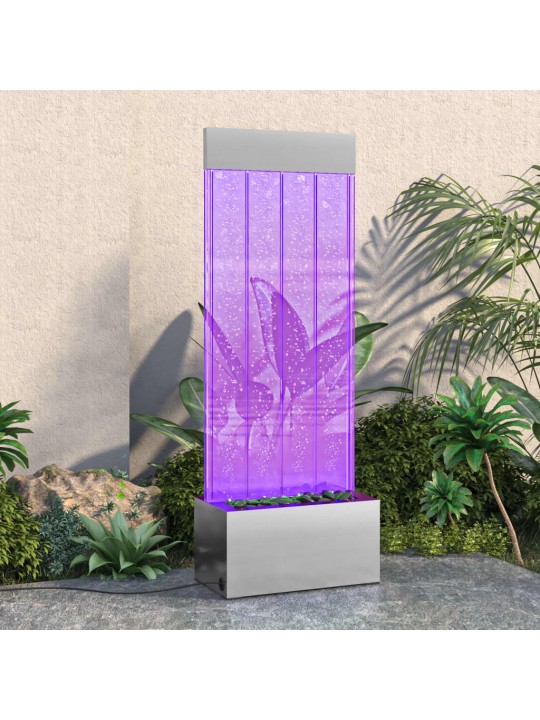 Kuplapylväs RGB LED-valoilla ruostumaton teräs/akryyli 110 cm