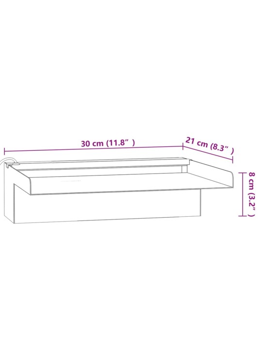 Vesiputous RGB LED-valoilla ruostumaton teräs 30 cm