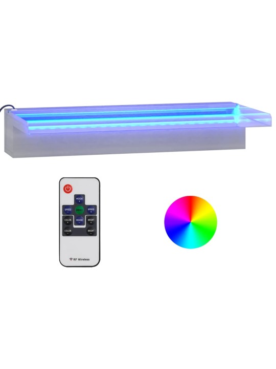 Vesiputous RGB LED-valoilla ruostumaton teräs 45 cm