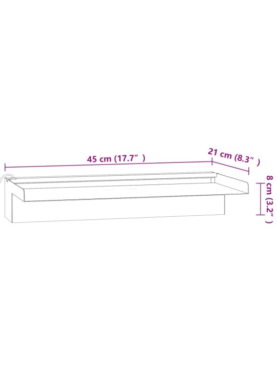 Vesiputous RGB LED-valoilla ruostumaton teräs 45 cm