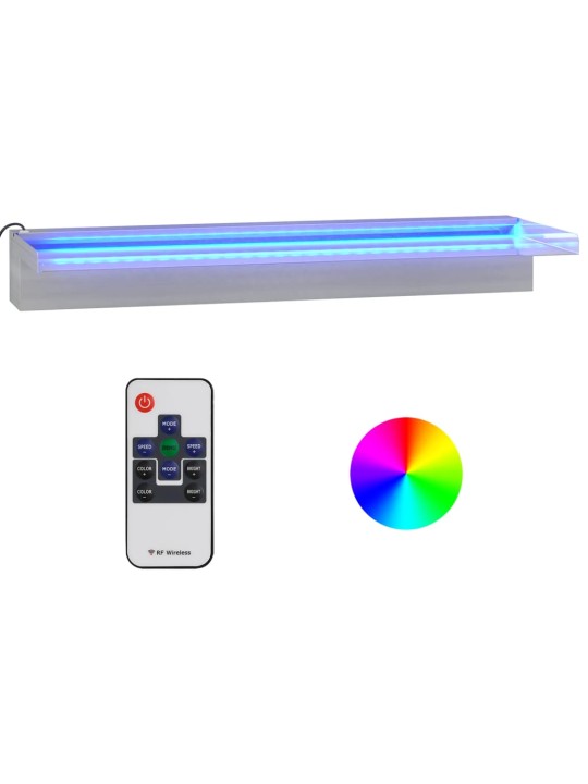 Vesiputous RGB LED-valoilla ruostumaton teräs 60 cm