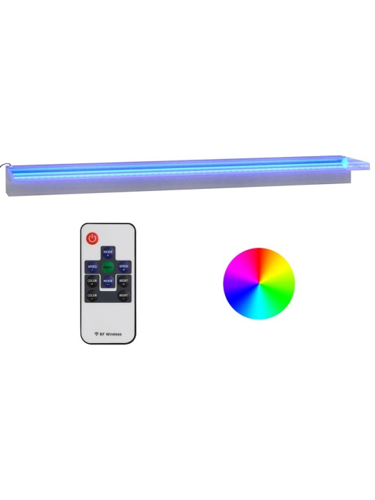 Vesiputous RGB LED-valoilla ruostumaton teräs 108 cm