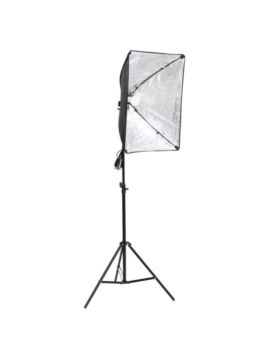 Valokuvastudiosarja softbox-valot, taustakangas ja heijastin