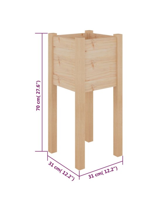 Puutarhan kukkalaatikot 2 kpl 31x31x70 cm täysi mänty