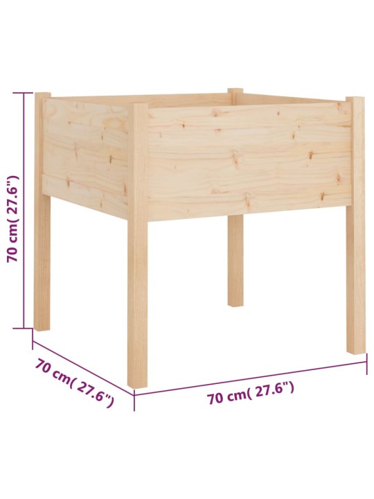 Puutarhan kukkalaatikot 2 kpl 70x70x70 cm täysi mänty