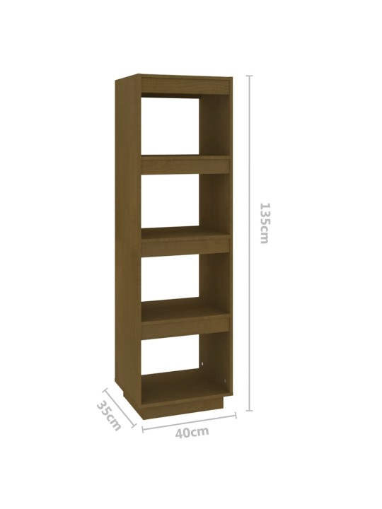 Kirjahylly/tilanjakaja hunajanruskea 40x35x135 cm täysi mänty