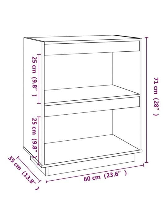 Kirjahylly 60x35x71 cm täysi mänty