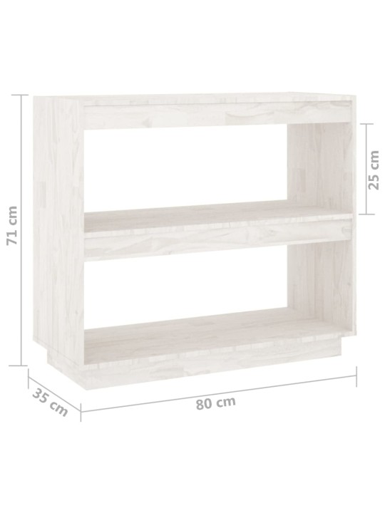 Kirjahylly valkoinen 80x35x71 cm täysi mänty