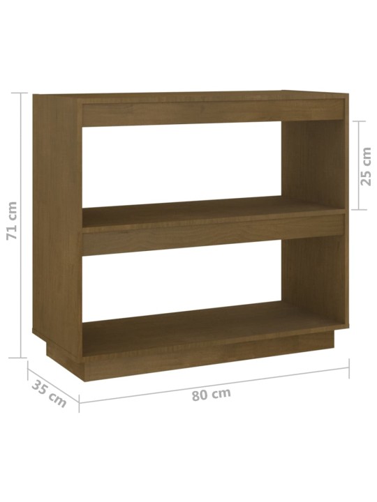 Kirjahylly hunajanruskea 80x35x71 cm täysi mänty