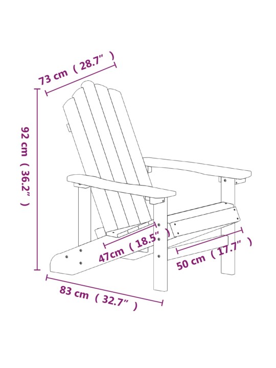 Adirondack puutarhatuoli HDPE valkoinen