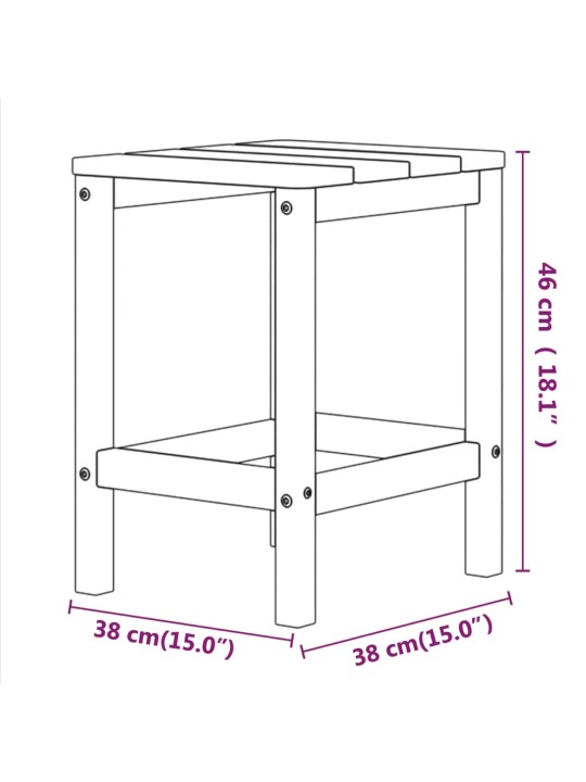 Adirondack puutarhapöytä ruskea 38x38x46 cm HDPE