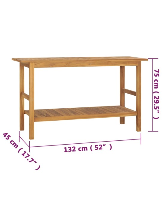 Kylpyhuoneen allaskaappi täysi tiikki 132x45x75 cm