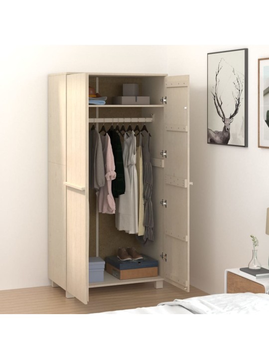 Vaatekaappi HAMAR hunajanruskea 89x50x180 cm täysi mänty
