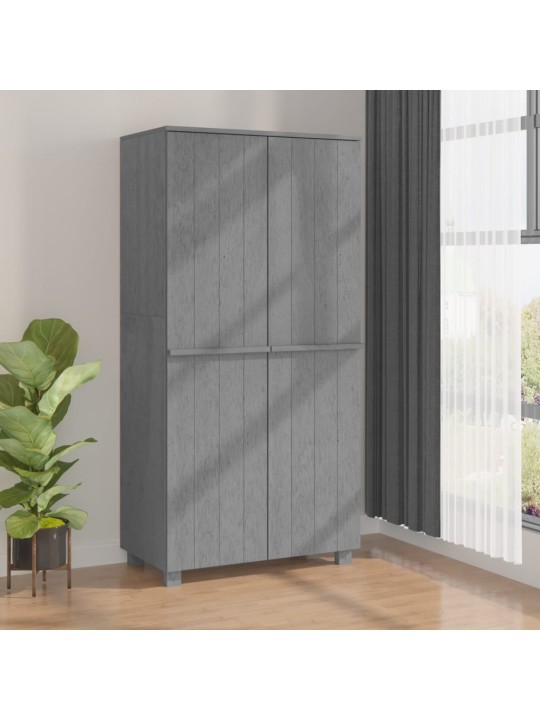 Vaatekaappi HAMAR tummanharmaa 89x50x180 cm täysi mänty