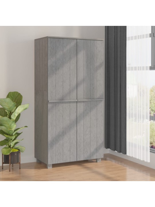 Vaatekaappi hamar vaaleanharmaa 89x50x180 cm täysi mänty