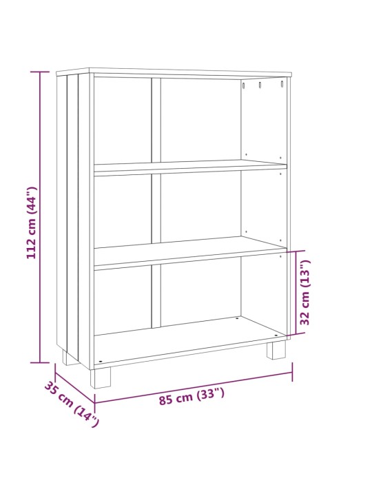 Kirjahylly HAMAR hunajanruskea 85x35x112 cm täysi mänty