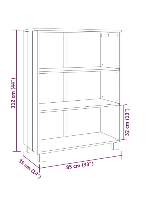 Kirjahylly HAMAR vaaleanharmaa 85x35x112 cm täysi mänty