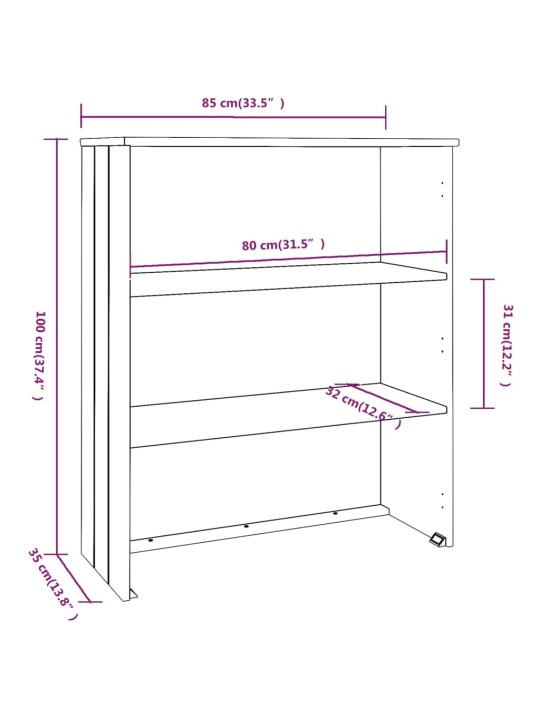 Yläkaappi HAMAR hunajanruskea 85x35x100 cm täysi mänty