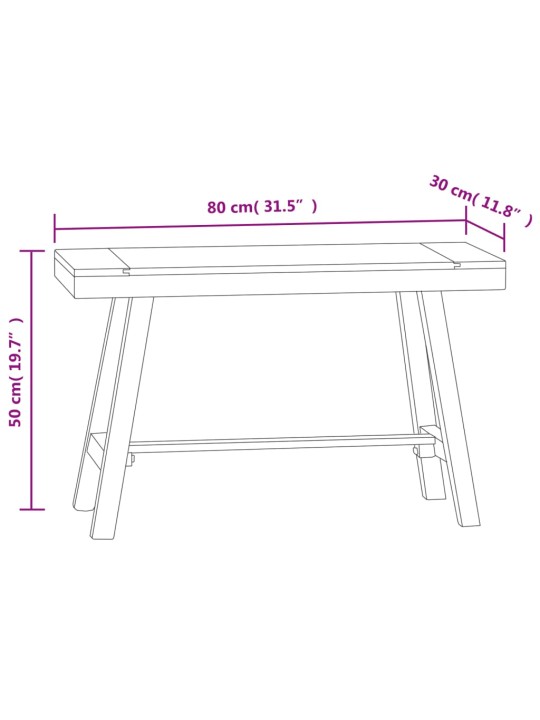 Penkki 80 cm täysi tiikki