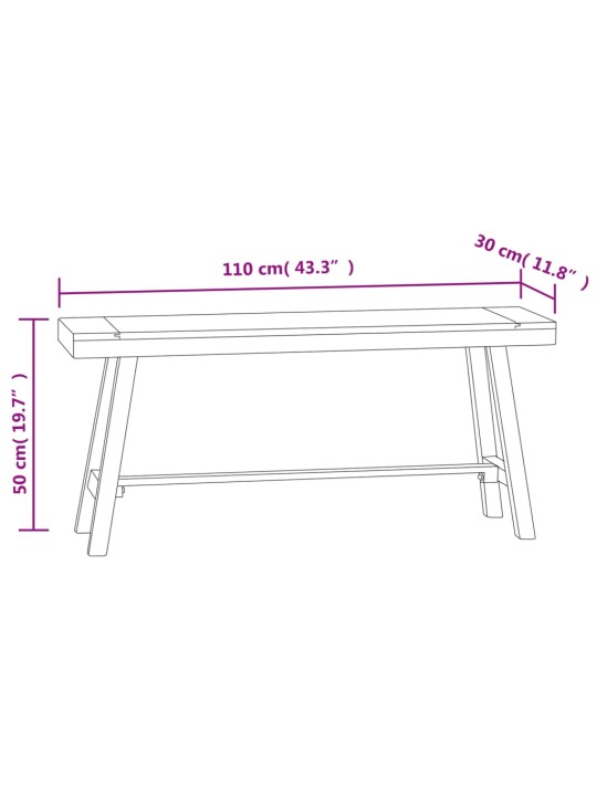 Penkki 110 cm täysi tiikki