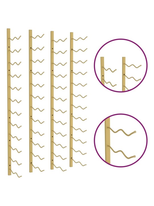 Seinälle kiinnitettävä viinipulloteline 24 pullolle 2 kpl rauta