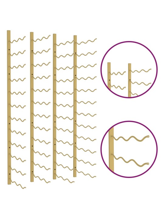 Seinälle kiinnitettävä viinipulloteline 36 pullolle 2 kpl rauta