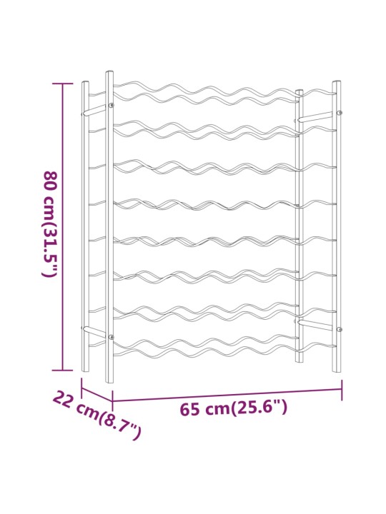 Viinipulloteline 48 pullolle kultainen metalli