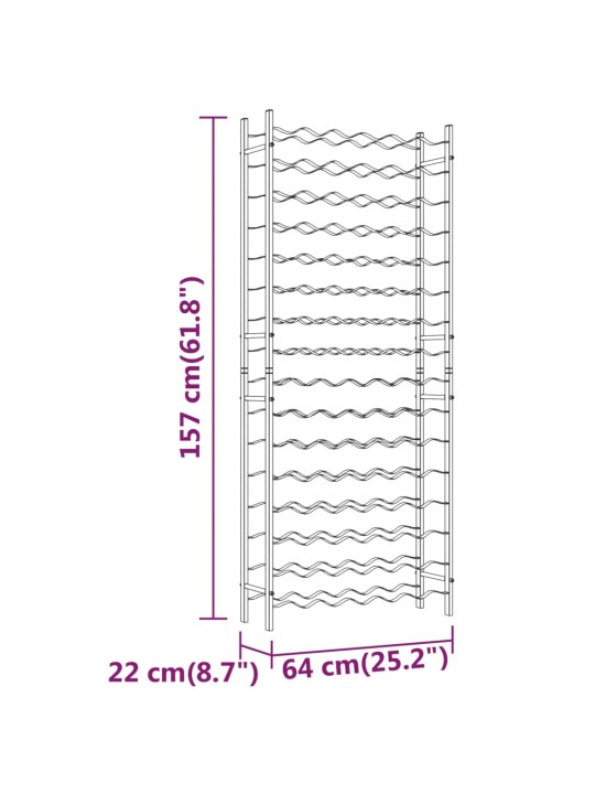 Viinipulloteline 96 pullolle kultainen metalli