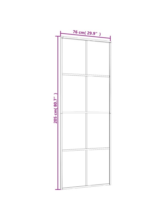 Liukuovi musta 76x205 cm ESG-lasi ja alumiini