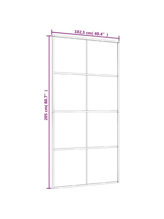 Liukuovi ESG-lasi ja alumiini 102,5x205 cm valkoinen