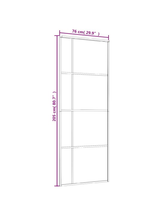 Liukuovi ESG-lasi ja alumiini 76x205 cm musta