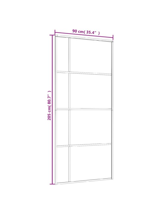 Liukuovi ESG-lasi ja alumiini 90x205 cm musta
