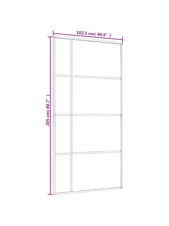 Liukuovi ESG-lasi ja alumiini 102,5x205 cm musta