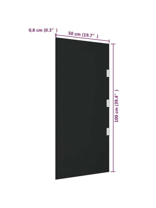 Sivupaneeli ovikatokselle musta 50x100 cm karkaistu lasi