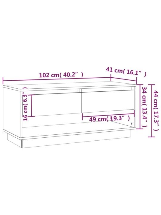 TV-taso Sonoma-tammi 102x41x44 cm lastulevy