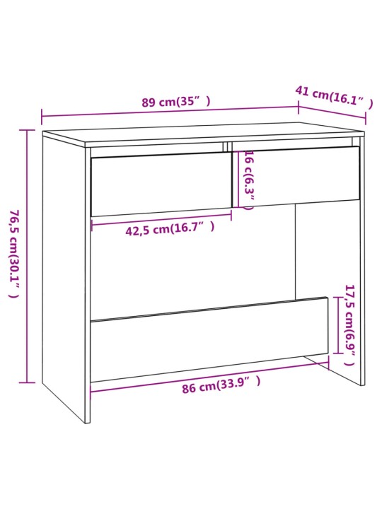 Konsolipöytä Sonoma-tammi 89x41x76,5 cm teräs