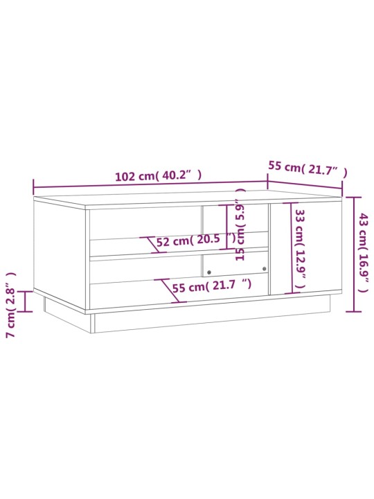 Sohvapöytä musta 102x55x43 cm lastulevy