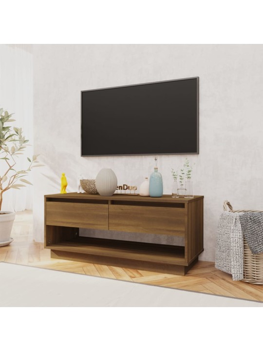 TV-taso ruskea tammi 102x41x44 cm lastulevy