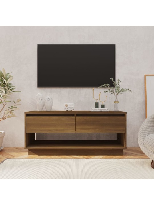 TV-taso ruskea tammi 102x41x44 cm lastulevy