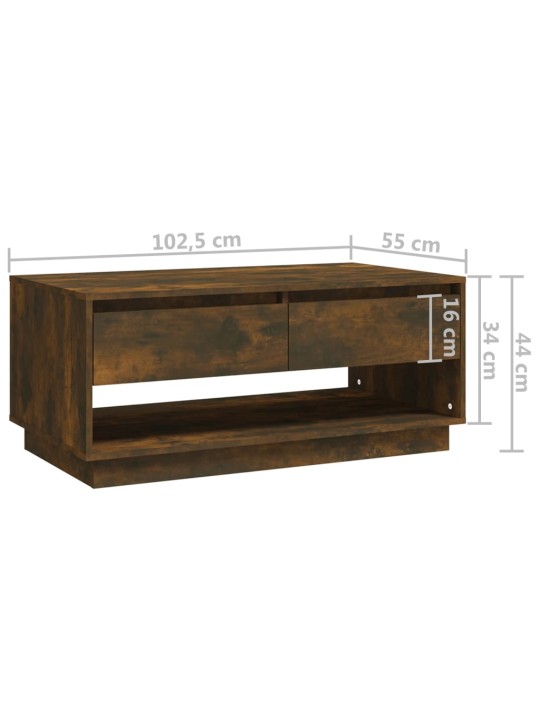 Sohvapöytä savutammi 102,5x55x44 cm lastulevy