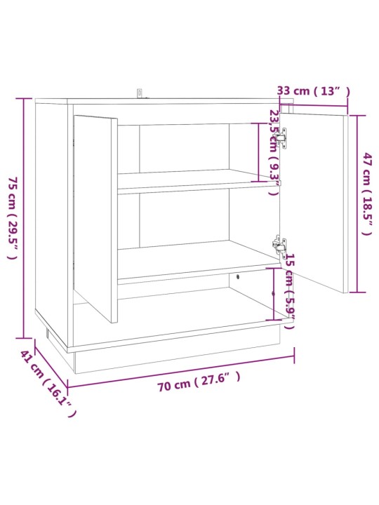 Senkki savutammi 70x41x75 cm lastulevy