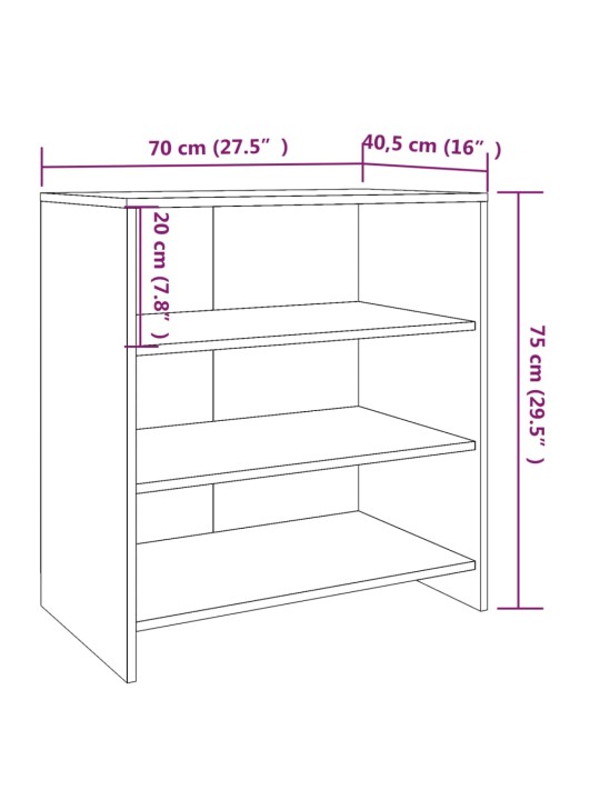 Senkki harmaa Sonoma 70x40,5x75 cm lastulevy