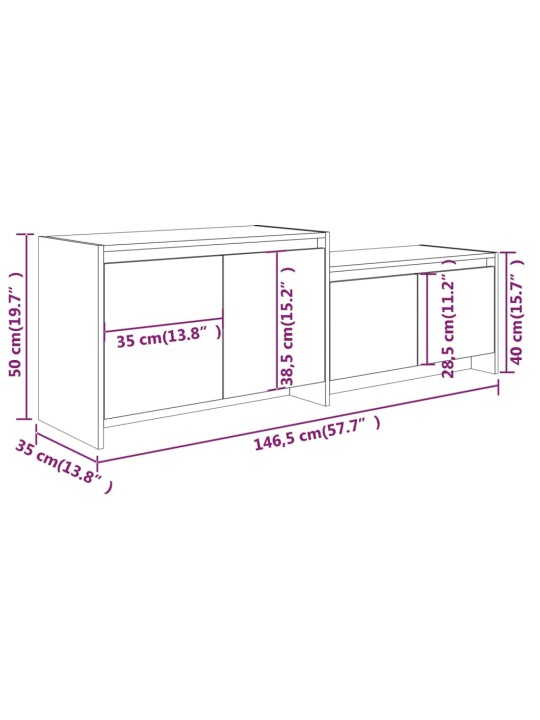 TV-taso savutammi 146,5x35x50 cm lastulevy